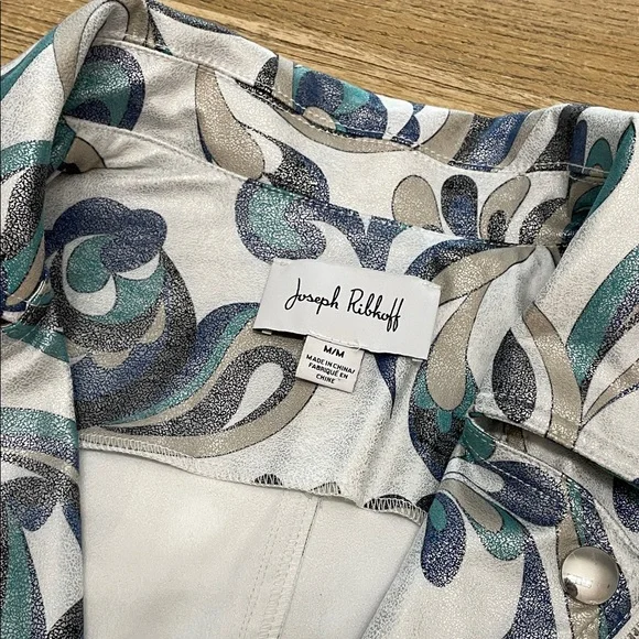 Joseph Ribkoff NWOT Moto Jacket 231951 Swirl Pattern Blazer- Size Medium - Picture 2 of 15